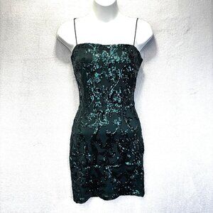 Windsor Green Sequin Mini Party Dress Womens Small S Bodycon Cocktail Holiday
